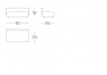 Linear central element W. 1600 mm