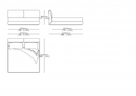 Letto rete fissa KS (materasso 1930 x 2020 mm)