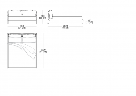 Letto rete fissa (materasso 1800 x 2000 mm)
