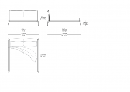 Fixed bedspring KS (mattress size 1930 x 2020 mm)