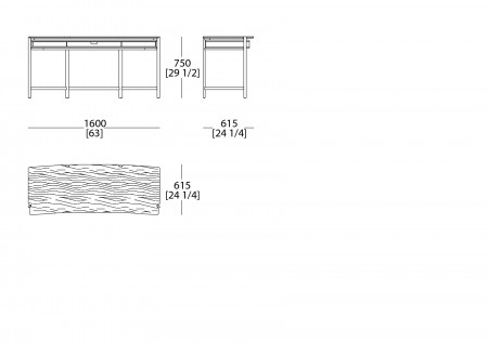 Writing desk with wood top