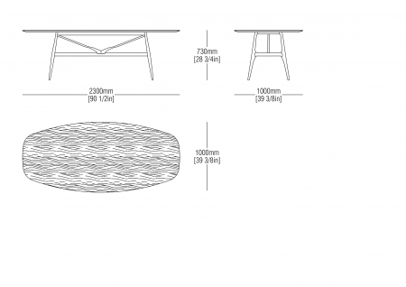 Tavolo legno L.2300 mm
