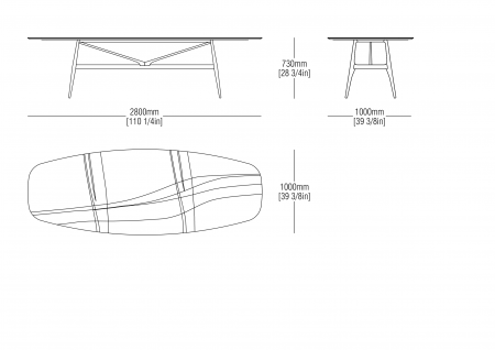 Tavolo marmo L.2800 mm