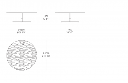 Round small table with wood top