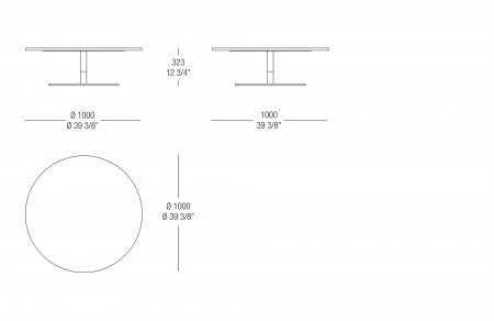 Round small table with lacquered top